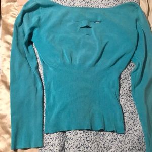 Blue Cache strappy sweater